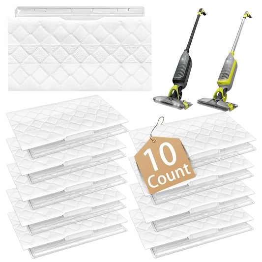 ZOUYUE VACMOP Mop Pad Refills Compatible with Shark Vacmop VMP30 VM252 VM250 VM200 Vacuum,Disposable Replacement Mop Pads,White,10 Count