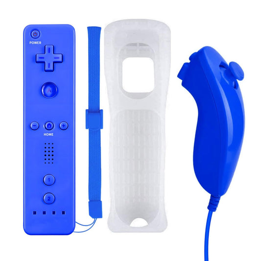 ZOUYUE Wii Remote Controller and Nunchuck Controller with Silicone Case and Wrist Strap