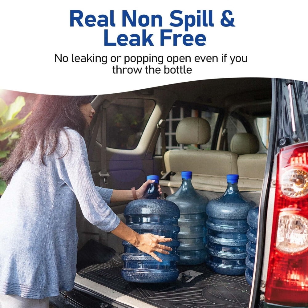 [Upgraded]Reusable 3 & 5 Gallon Water Jug Cap,No Leaking & Popping Open,Food Grade Silicone Replacement Cap for 55mm Standard/Screw/Crown Top Water Bottle & Water Pump Dispenser,3Pcs