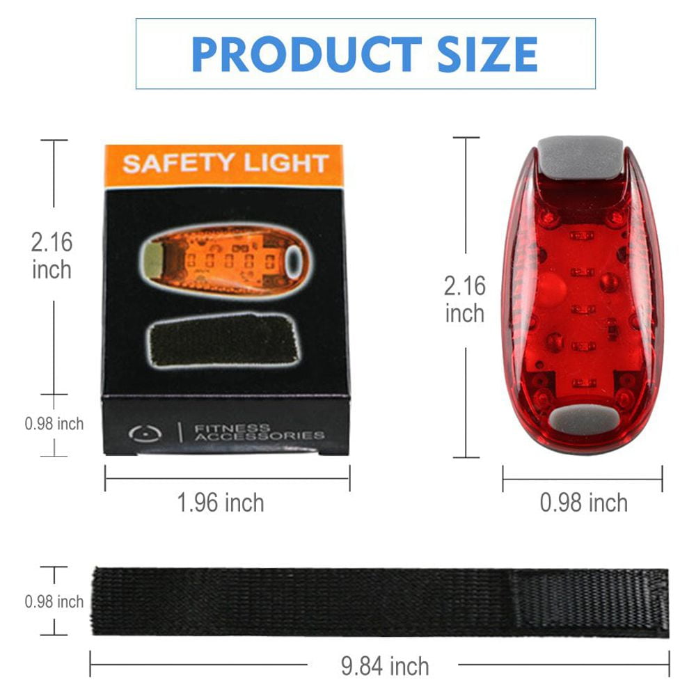 [3 Pack] LED Running Safety Light Bike Tail Light Warning Lamp,Clip on Strobe Running Battery Powered for Bicycle Backpack Arm,Walking,Jogging