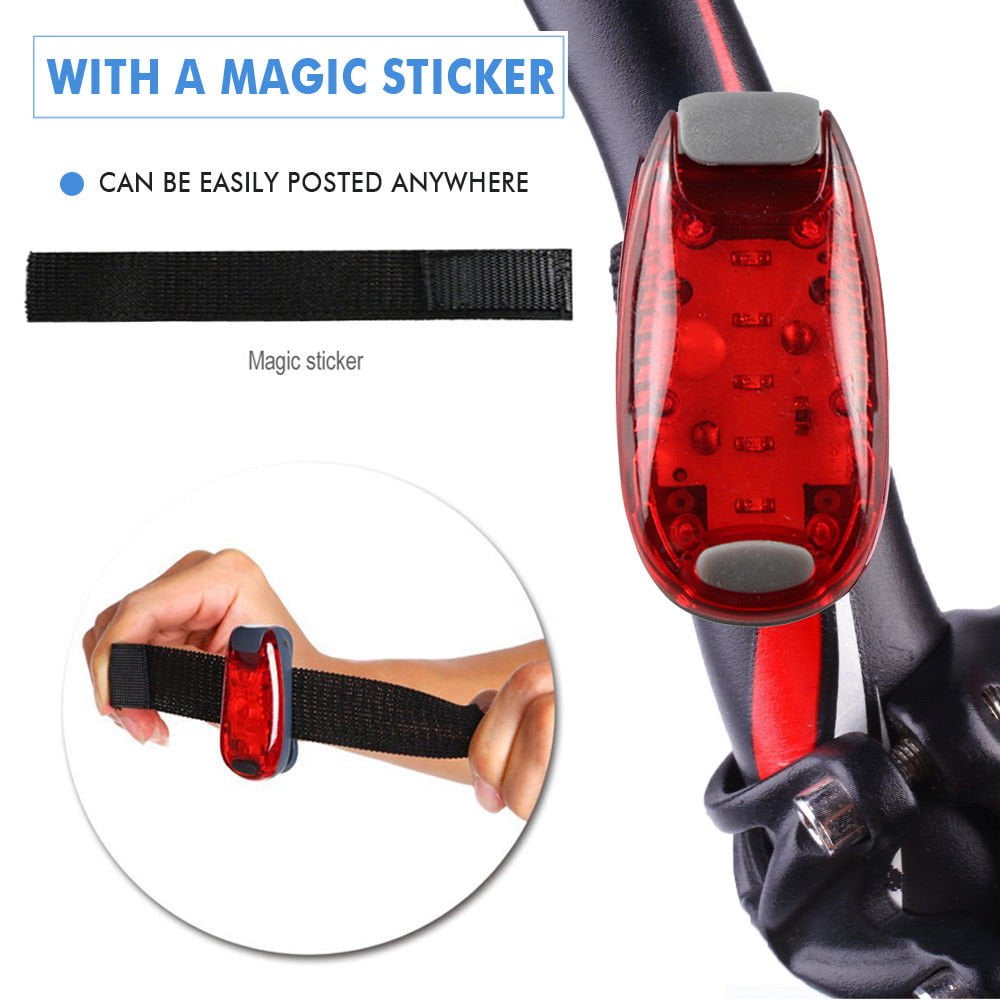 [3 Pack] LED Running Safety Light Bike Tail Light Warning Lamp,Clip on Strobe Running Battery Powered for Bicycle Backpack Arm,Walking,Jogging