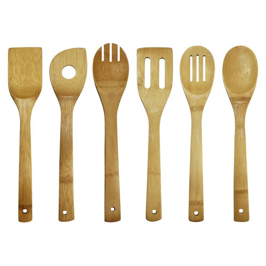 ZOUYUE 6 PCS Bamboo Wooden Kitchen Non-Stick Utensils Set,Cooking Tools,Spatula Spoon Cookware